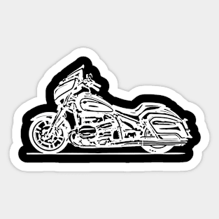 R18 Bike White Sketch Art Sticker